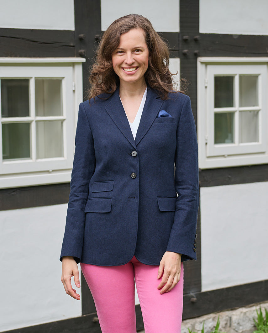 edler Damen Leinenblazer ,,Carola'' in navy
