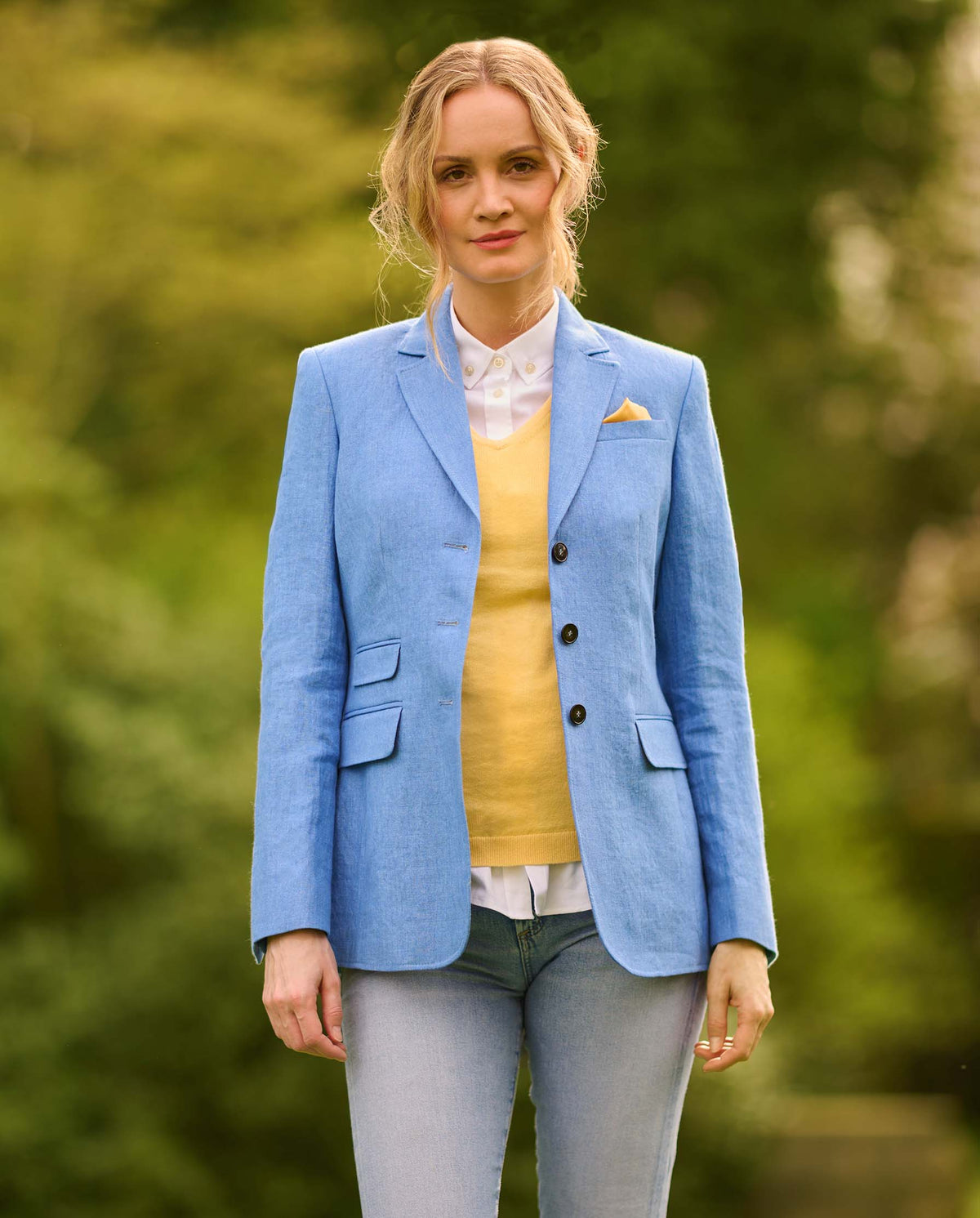 edler Damen Leinenblazer "Carola" in royal blue
