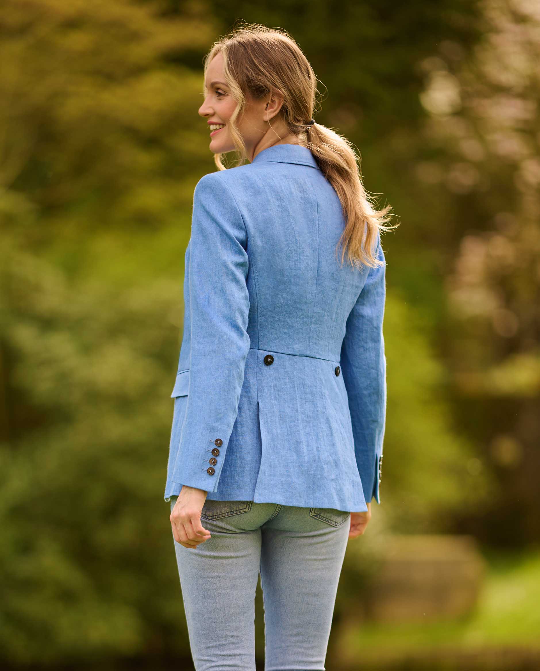 edler Damen Leinenblazer ,,Carola'' in royal blue