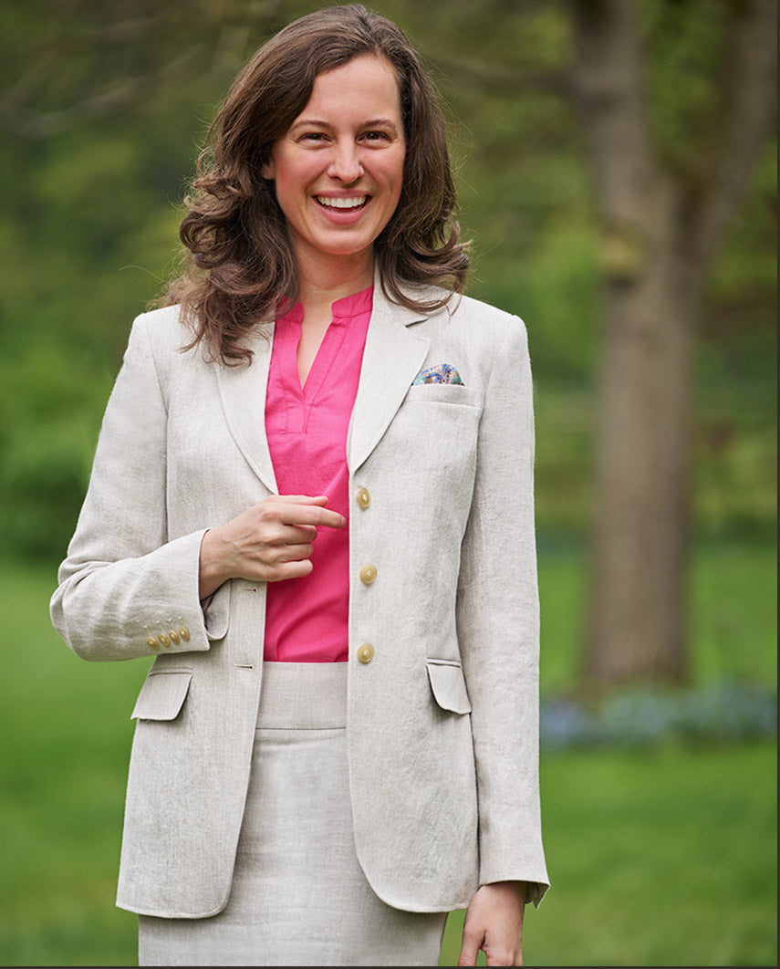 edler Damen Leinenblazer ,,Carola'' in nature