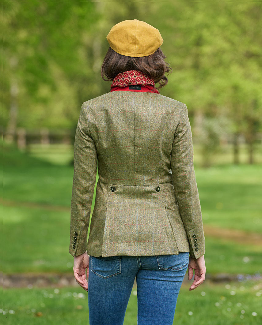 Ladies silk blazer ''Carola'' with red and blue check