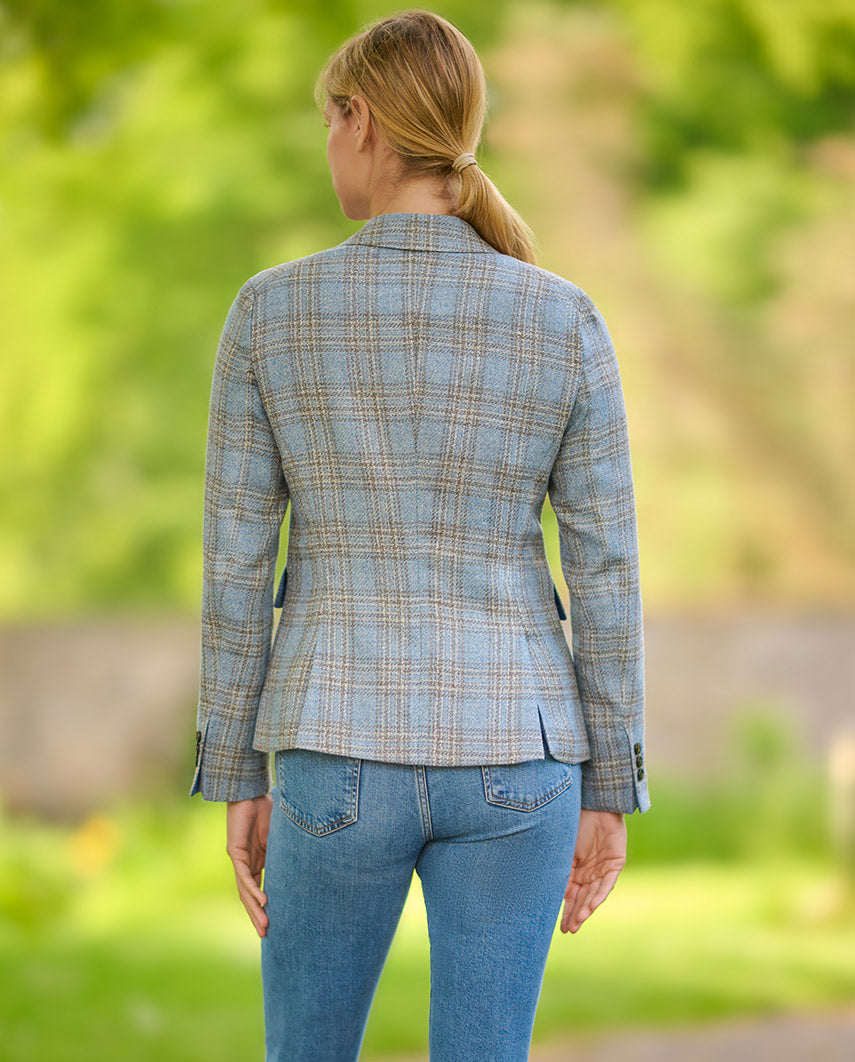 Sommerblazer ''Ladiesclub'' im karierten edlen Schurwoll-Mix