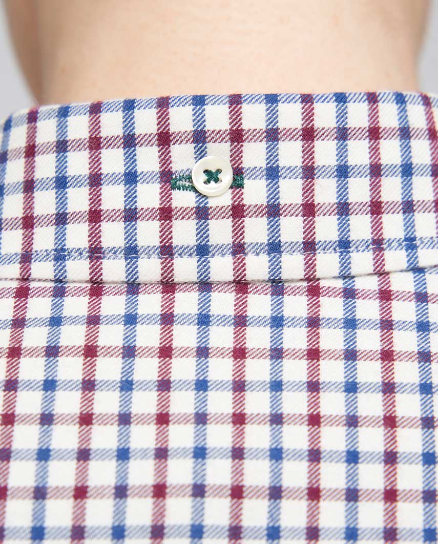 Button-Down Damenbluse "Stella" in vine blue check