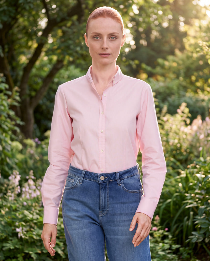Button-Down-Damenbluse "Stella'' in rose