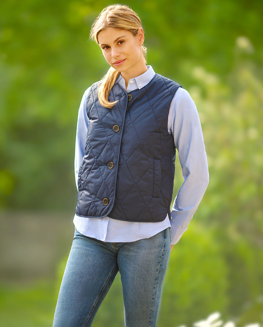 Women's Quilted Vest "Jill" in Navy