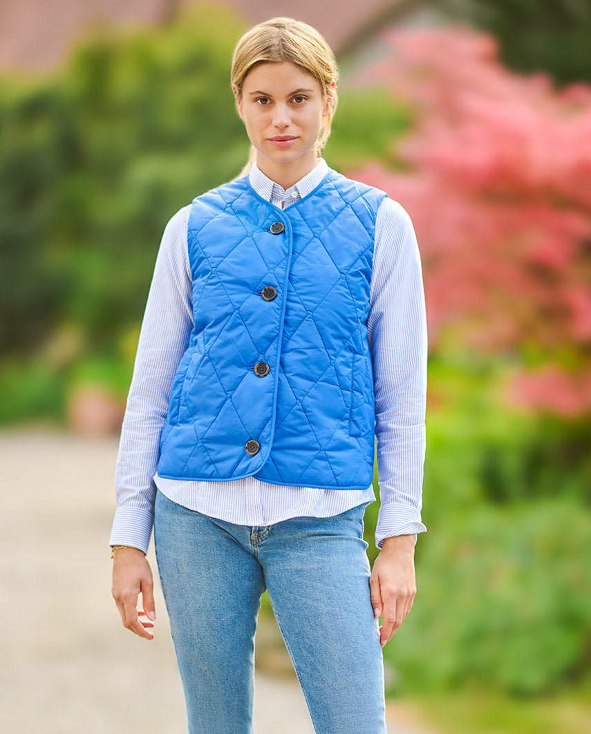 Leichte Damen Steppweste "Jill" in knalligem Blau