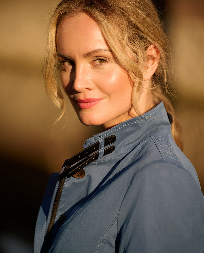Women's short coat "Victoria" in moonlight blue