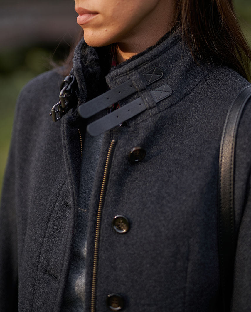 Women's coat ''Paula'' made of wool-cashmere quality in anthracite
