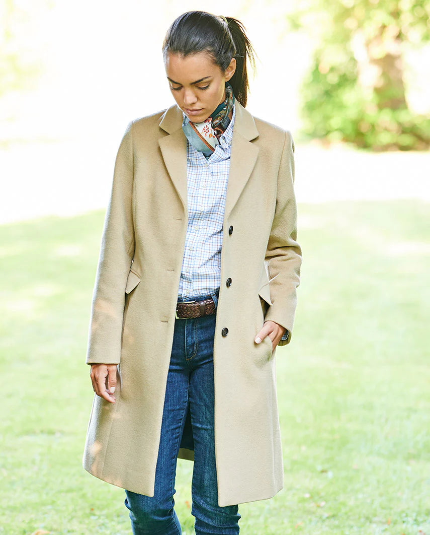 Trench Coat Wollmantel Camel Emilia Wool Coat In Blazer Style In