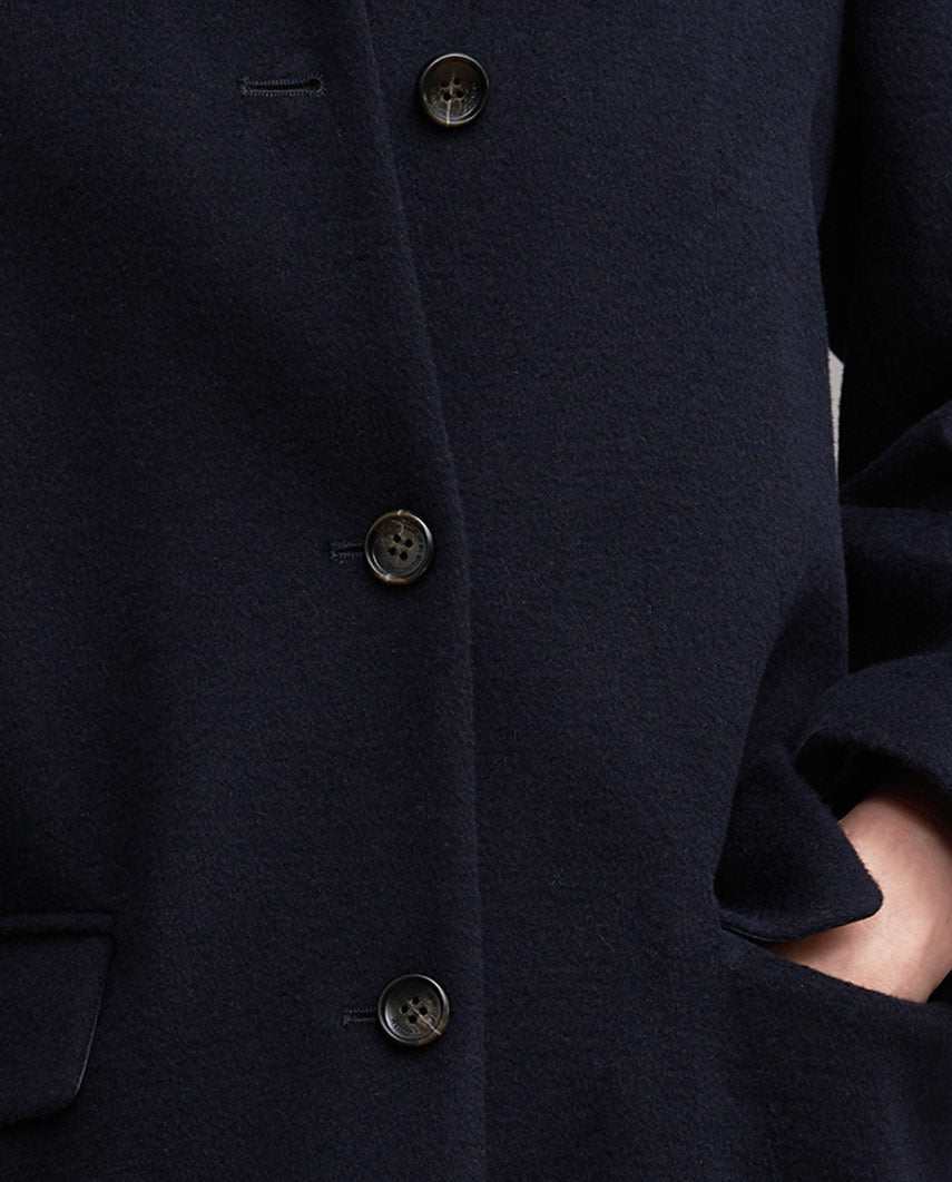Damenmantel "Pia" aus Woll-Kaschmir-Qualität in navy