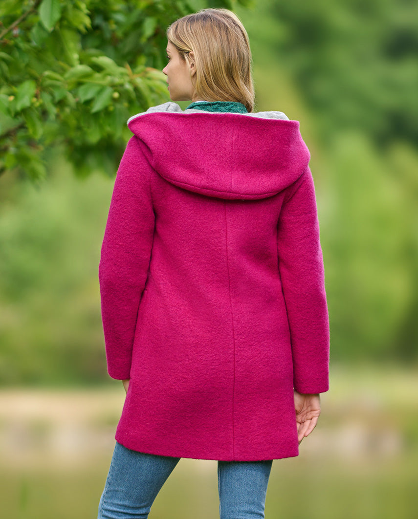 Walkmantel '' Sally'' mit Kapuze in fuchsia