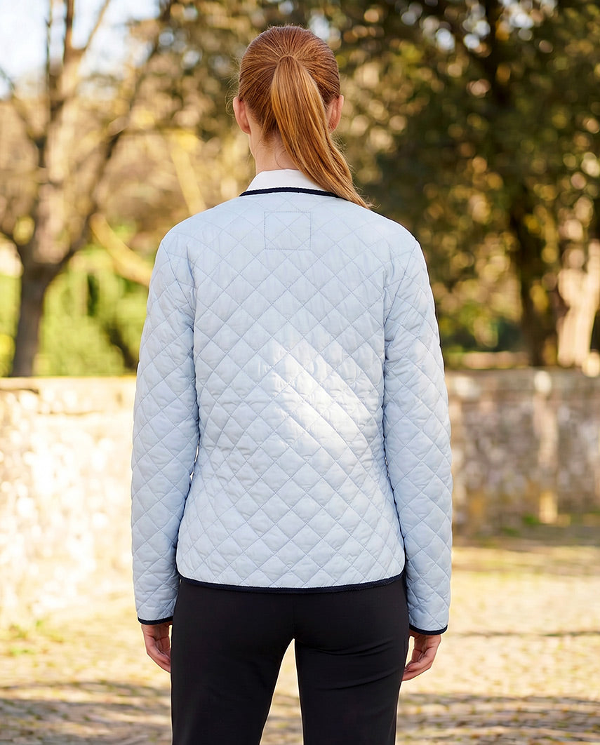 Leichte Damen Steppjacke ''Joules'' mit Rundhals in light blue