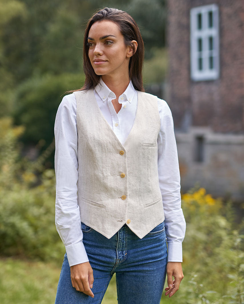 Damen Leinenweste ''Lea'' in natur