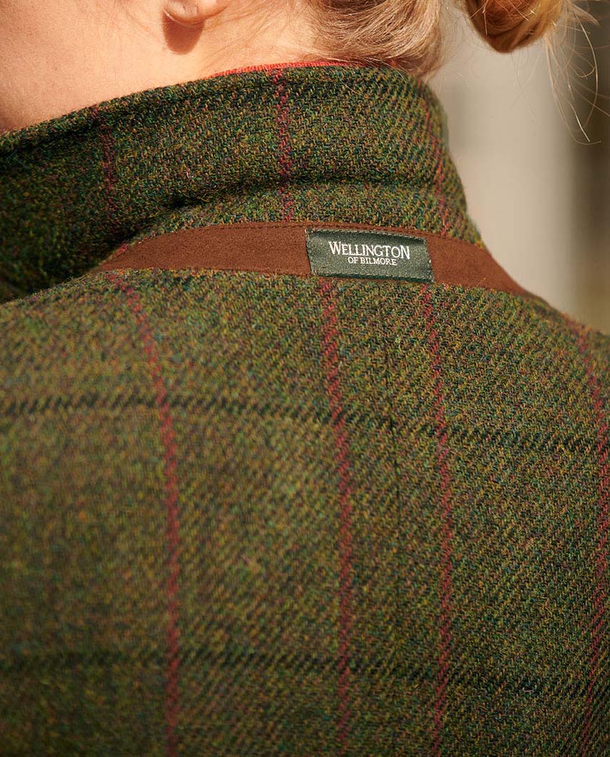 Harris Tweed Damenmantel ''Brenda'' in green Overcheck