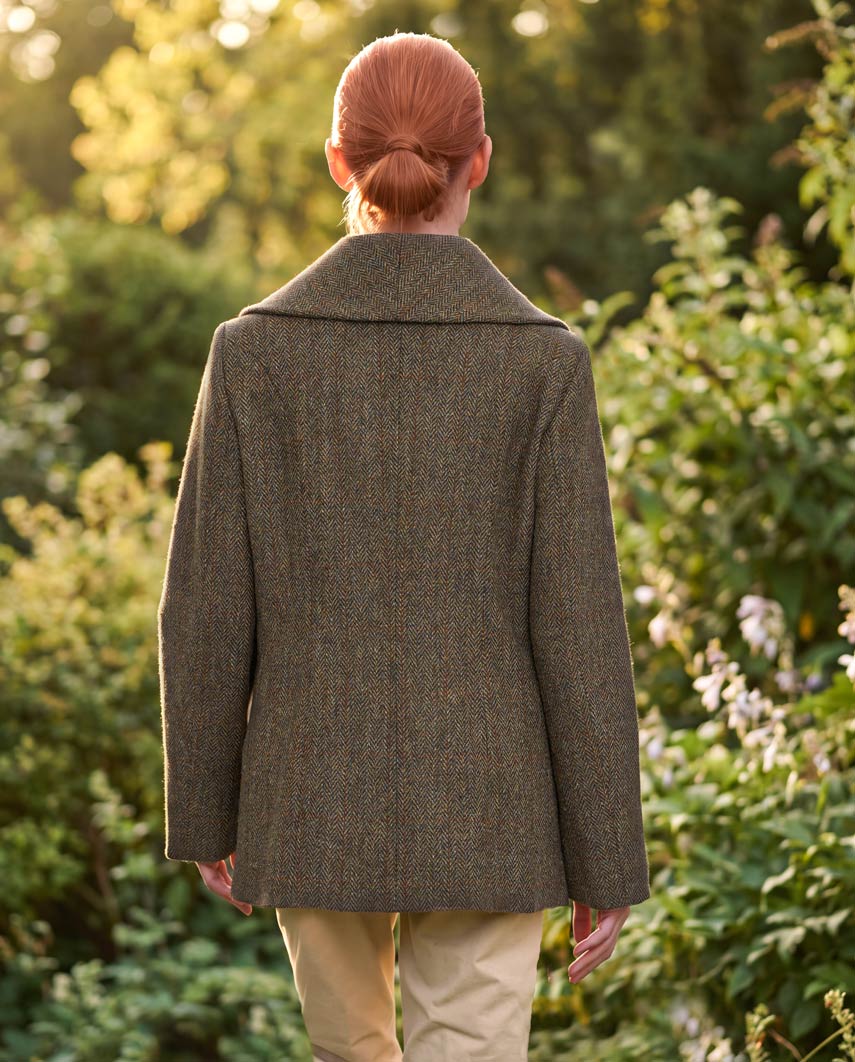 Caban "Kathy" aus Harris Tweed in evergreen
