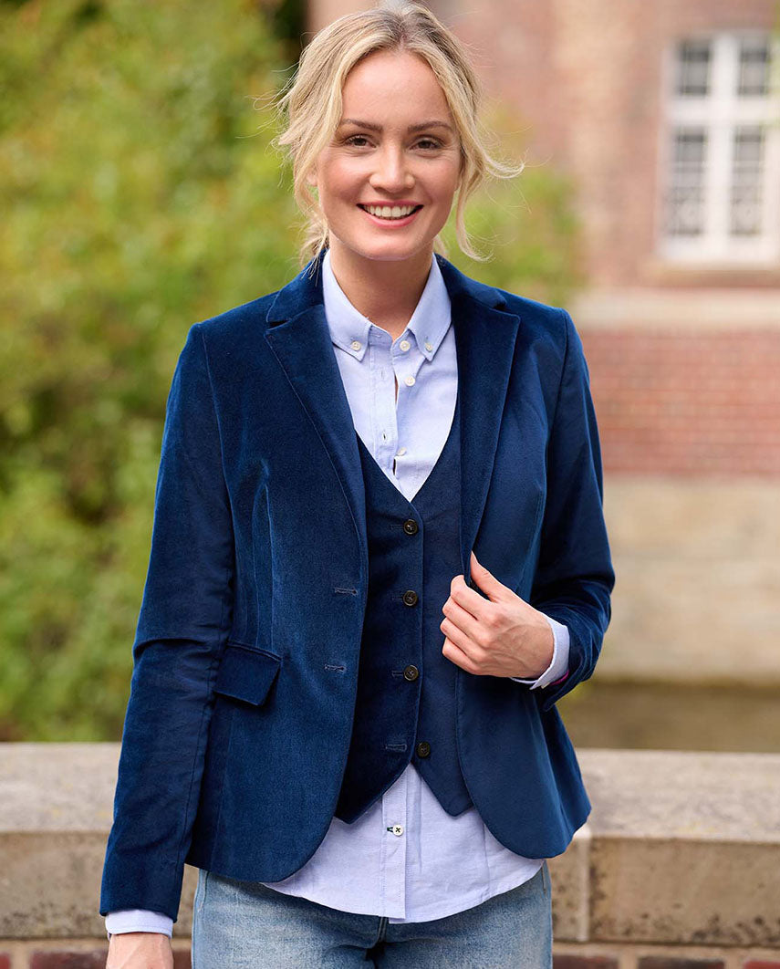 Blazer Coat Velvet Navy Blazer Womens Navy Blue Velvet Blazer