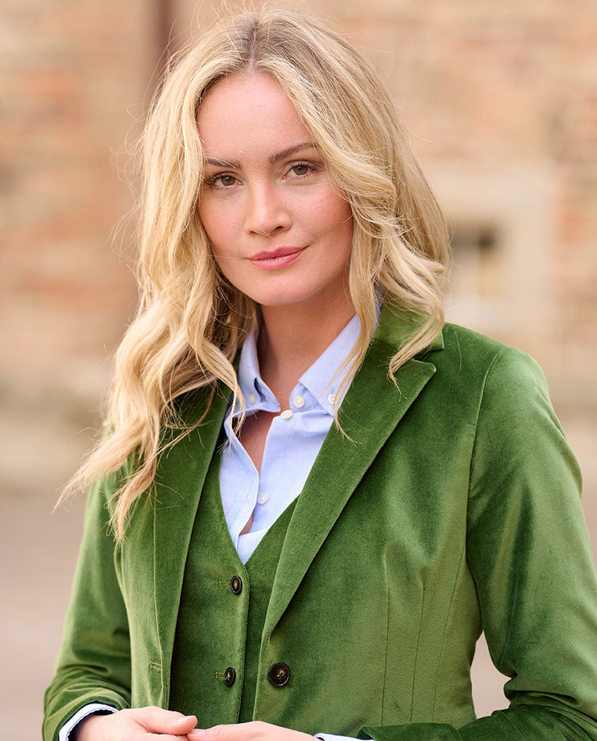 Damen Samtblazer ''Ami'' in oliv