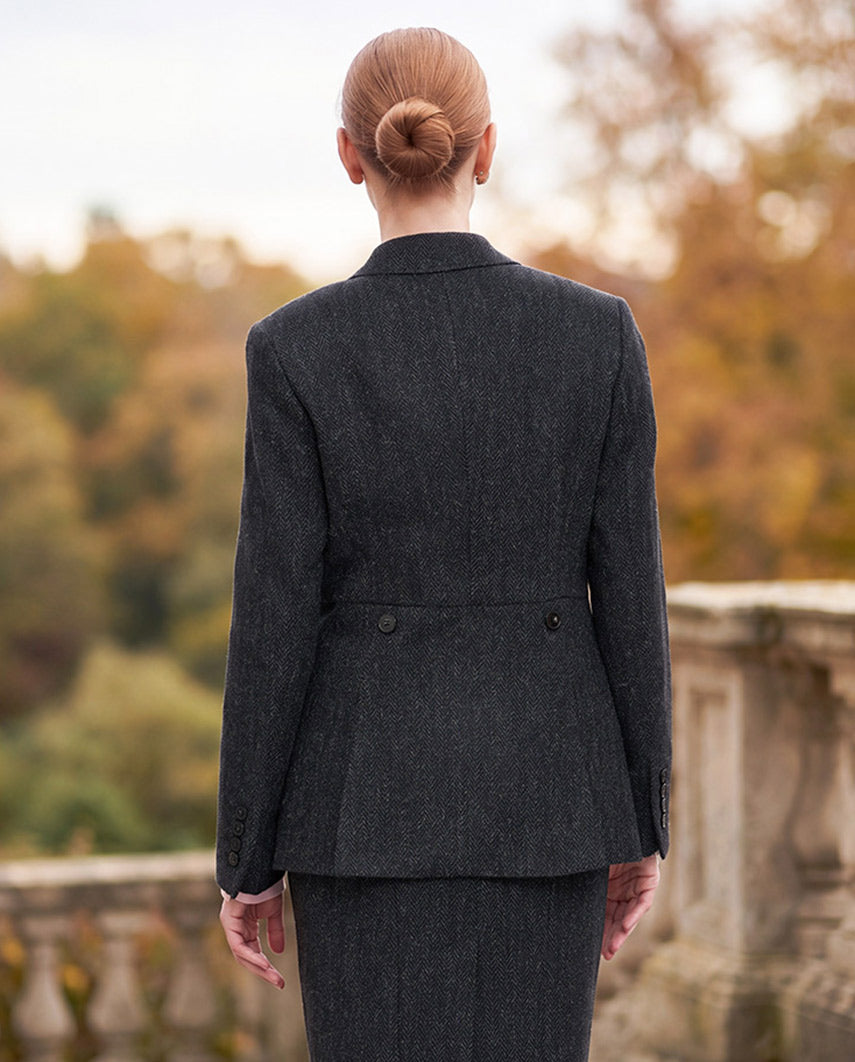 Harris Tweed Blazer "Carola" in charcoal