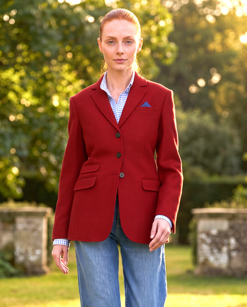 Harris Tweed Blazer "Carola" in red Twill