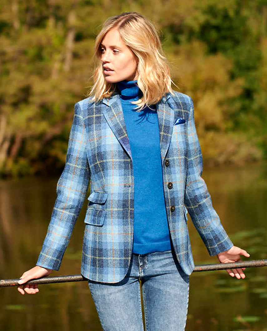 Harris Tweed Blazer ''Carola'' in Jeans Herringbone