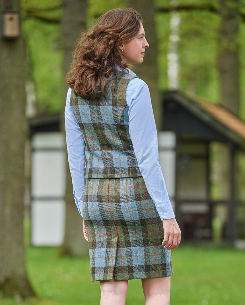 Bleistiftrock aus Harris Tweed in Highland Check