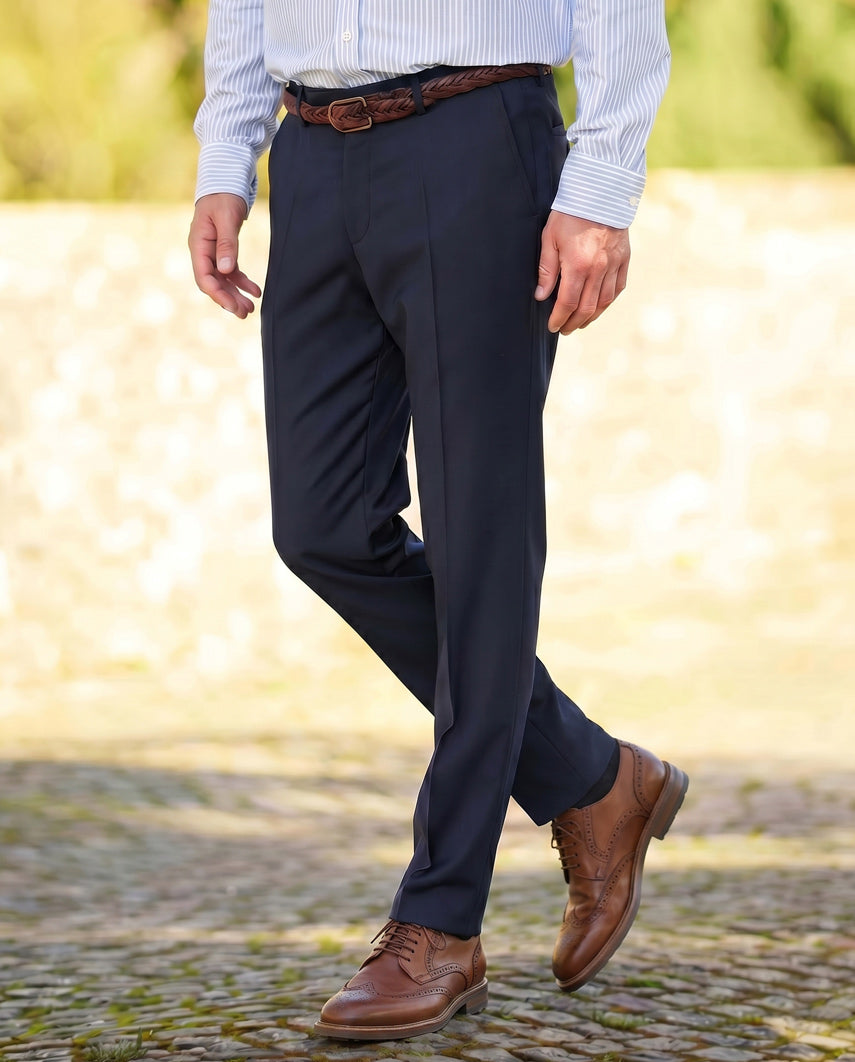 Herren-Chino ,,Mr. Miller MF Suit'' in navy aus feiner Super-100’s-Schurwolle