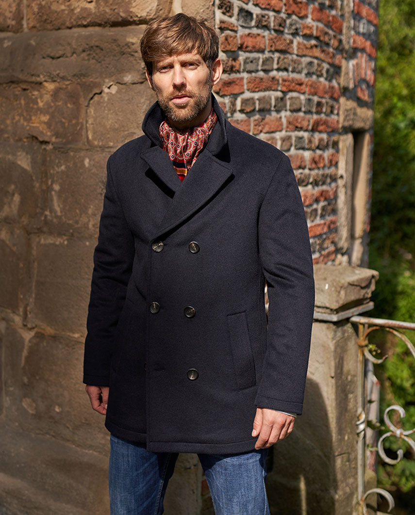 Herren Cabanjacke ''Seaberg'' in navy aus Woll-Kaschmir Qualität