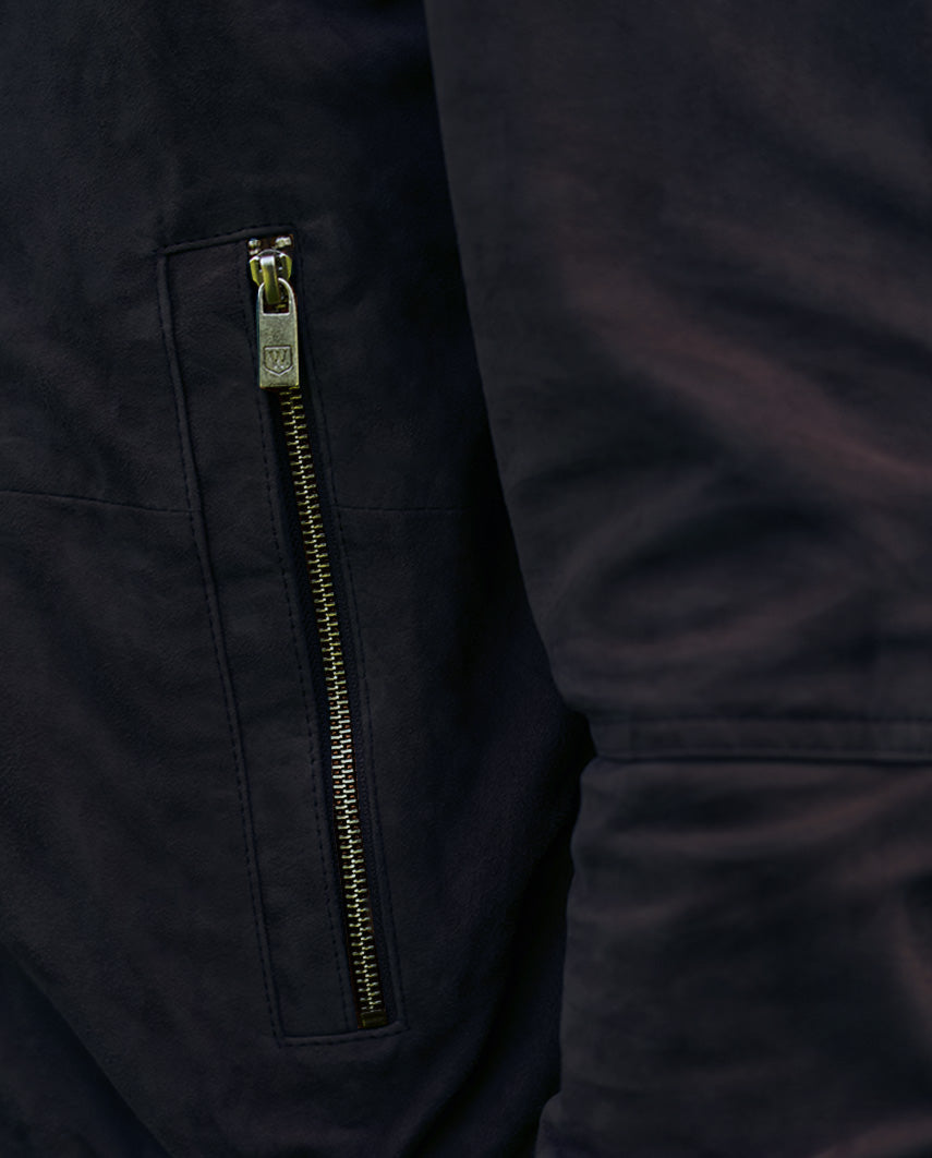 Leder Blouson ”Winston III” für Herren in navy