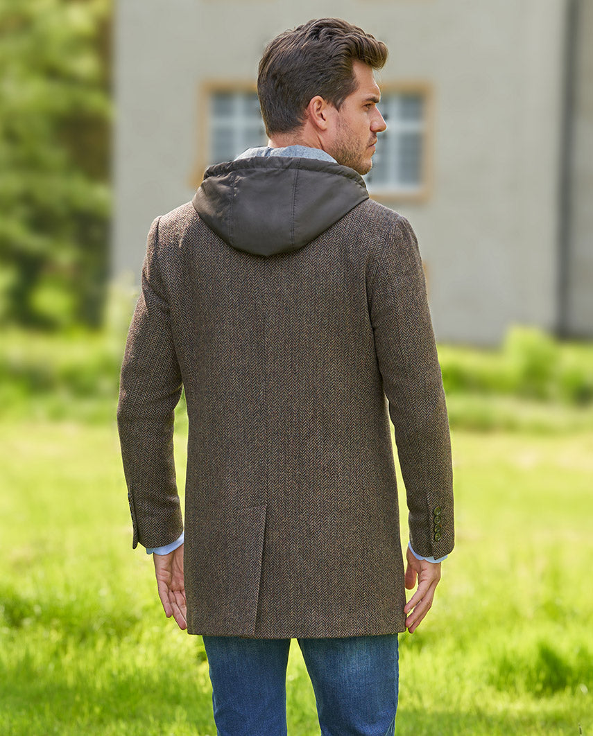 Short coat ''Flynston'' with vest insert in green hill