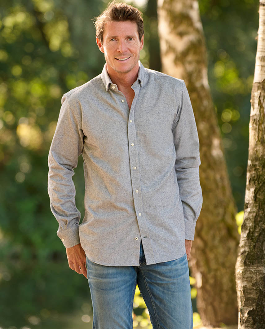 Herren Flanellhemd ,,Steward'' in Oxford blue