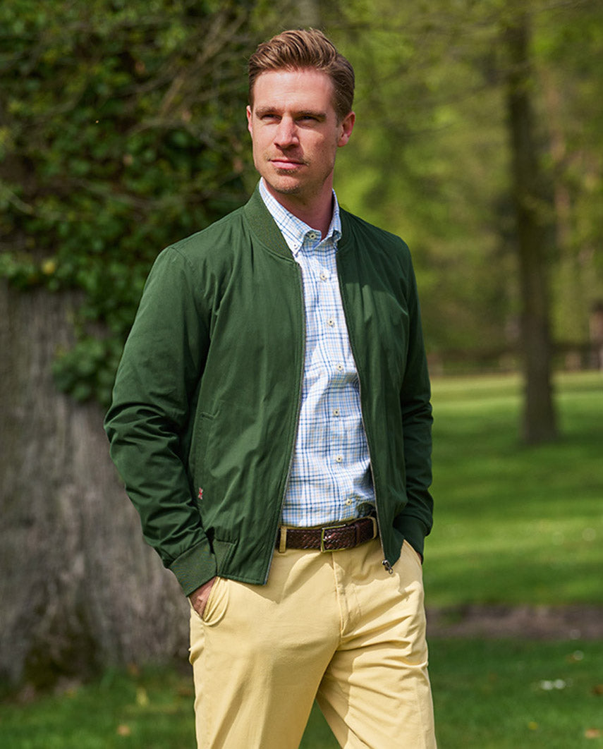 Herren Blouson ”English Lumber” mit samtigem Griff in racing green