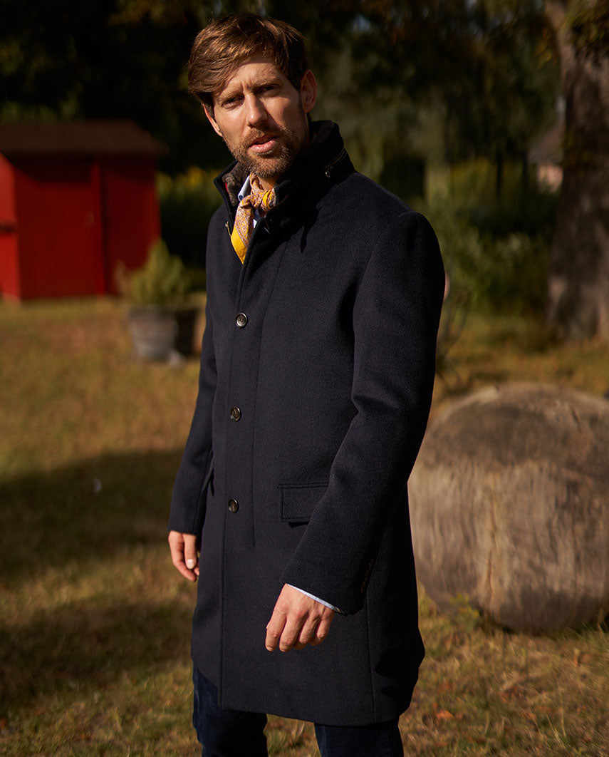 Herren Woll-Kaschmir-Mantel "Paul" in navy