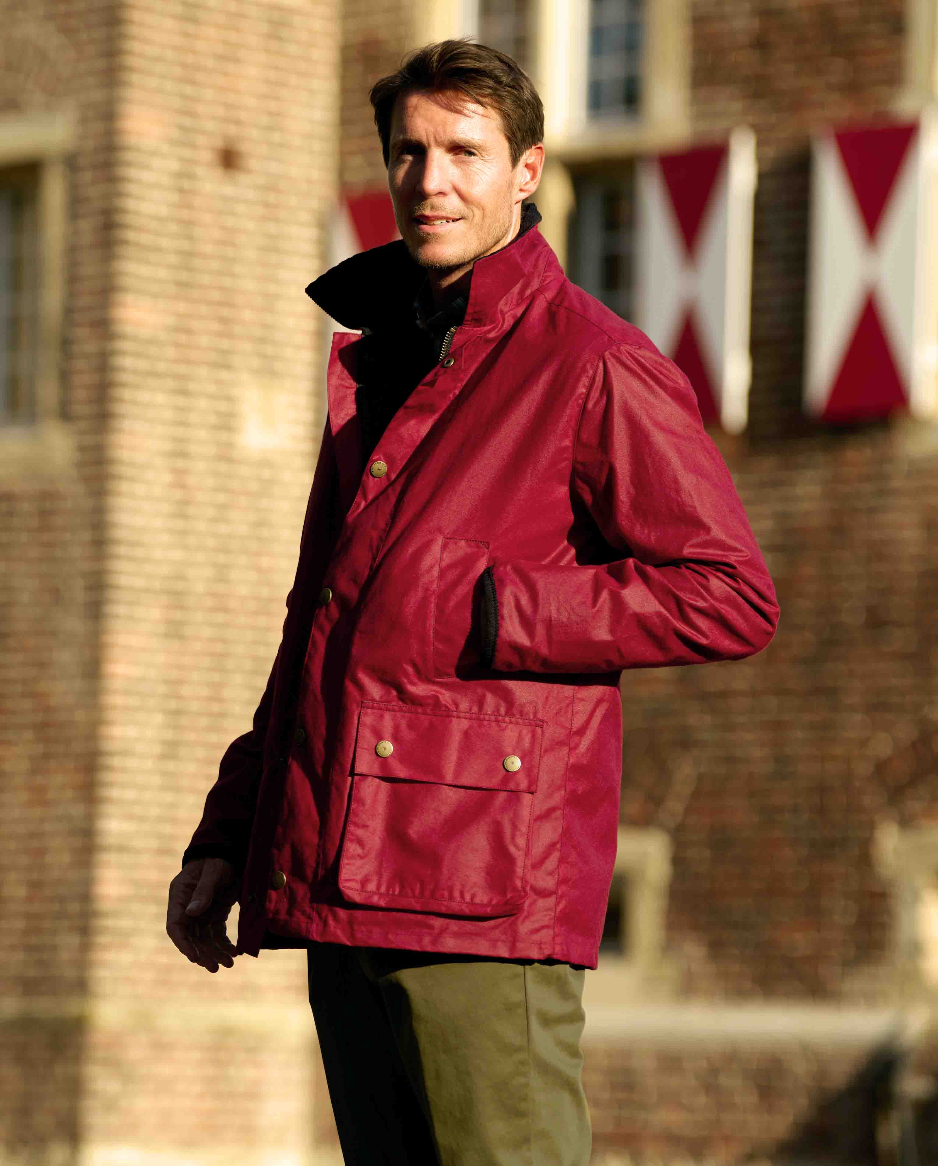 Men's Waxed Jacket ''Starberg SO'' in Red