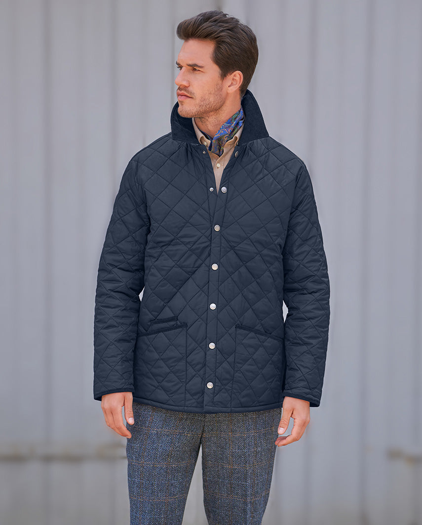 Men's quilted jacket ''York'' in navy