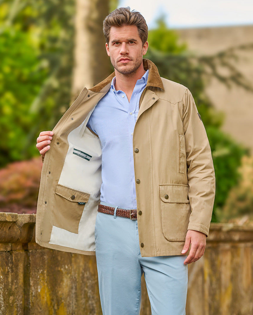 Lightweight men's country jacket ''Glenfield II'' in sand