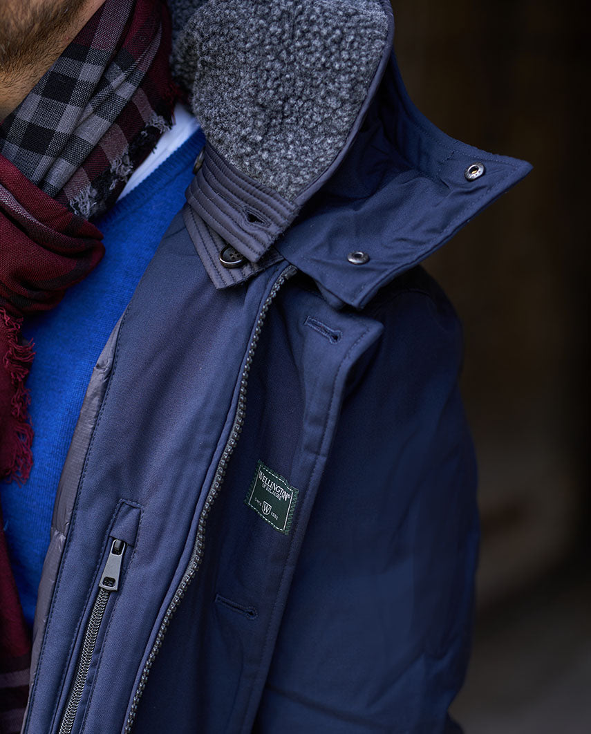 Herren Winter Parka „Byron“ in Navy – abnehmbare Kapuze