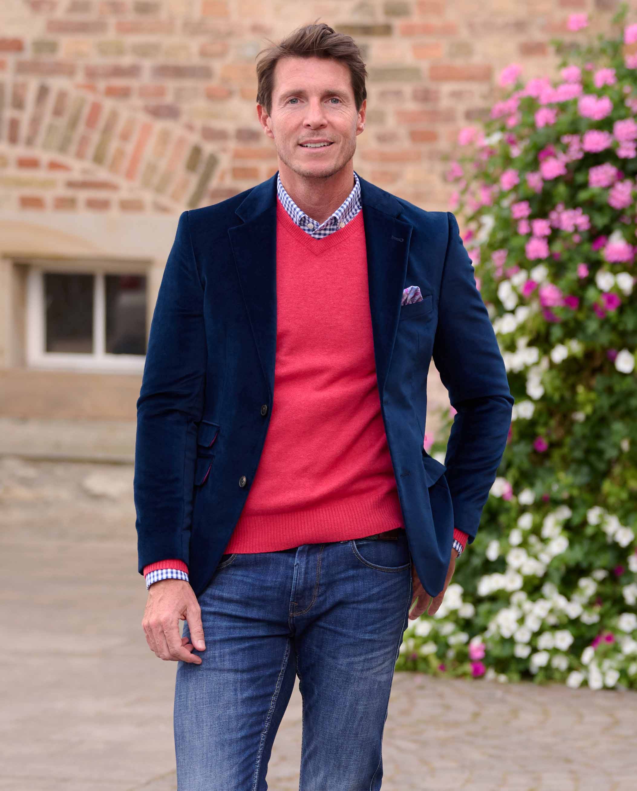 Men's velvet jacket ''London'' in navy