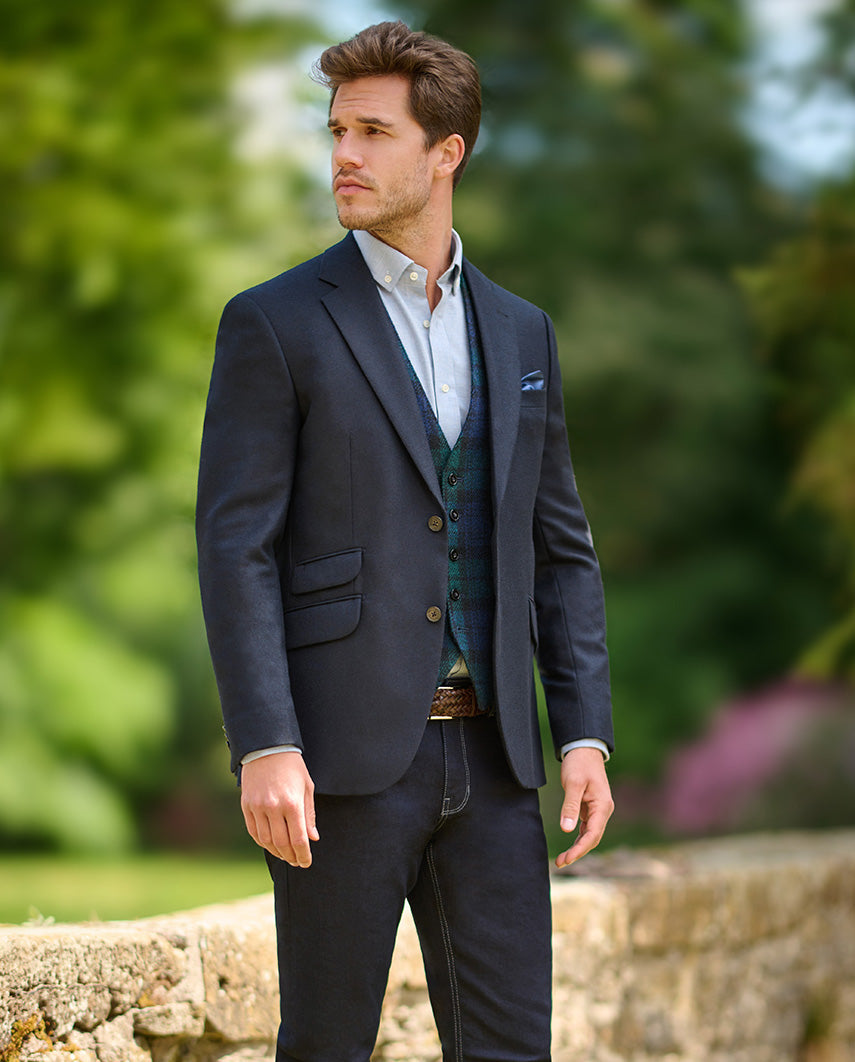 Men's jacket "London" made of pure cashmere in navy