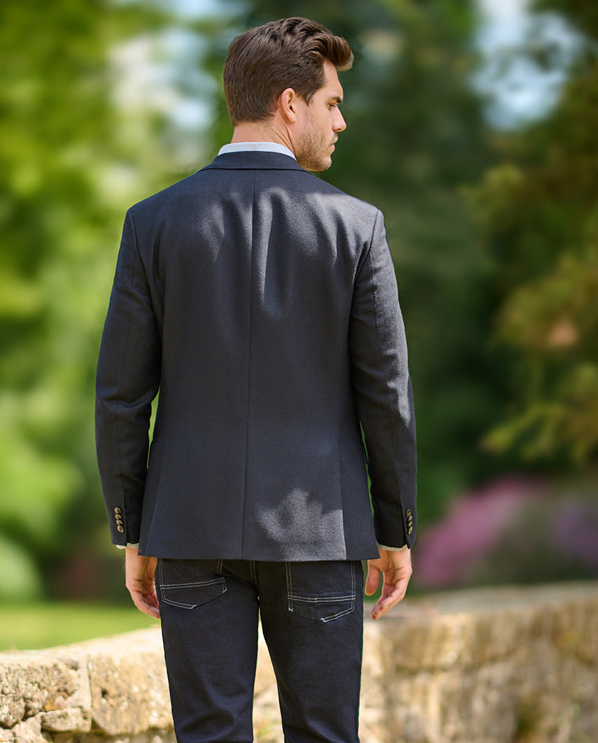 Men's jacket "London" made of pure cashmere in navy
