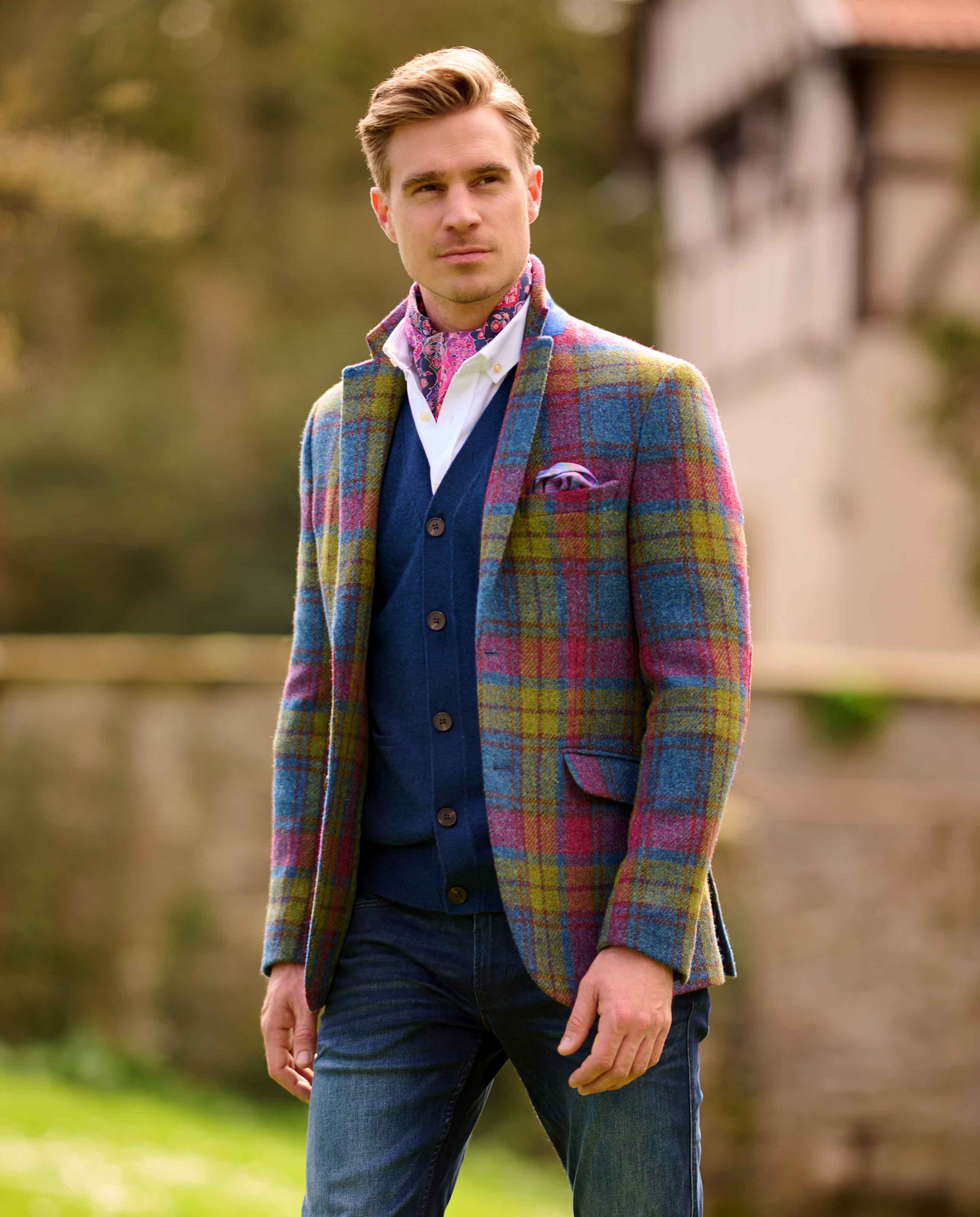Harris Tweed Sakko "London" in Candy Check