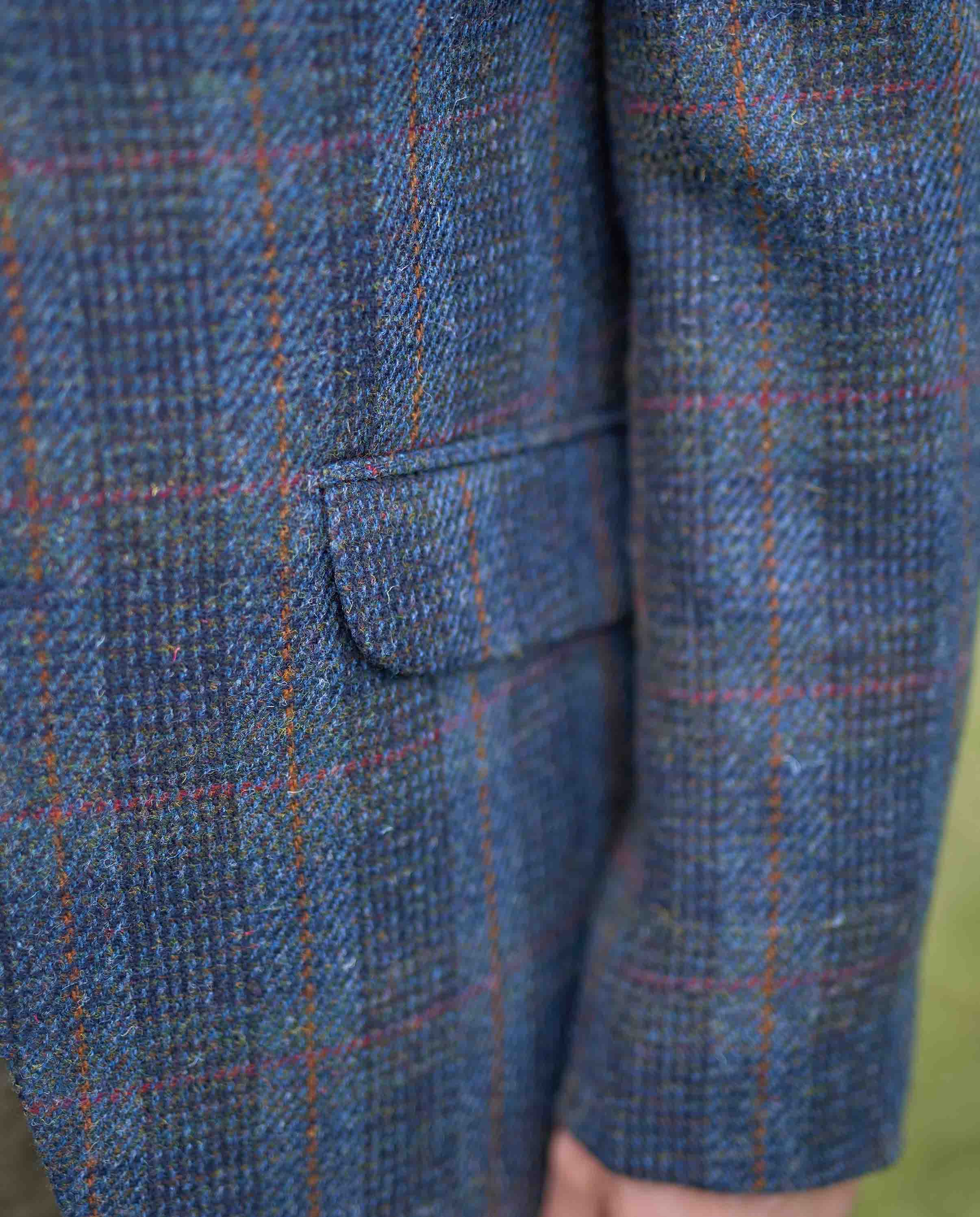 Harris Tweed Sakko ''London'' in multi-blue Tweed