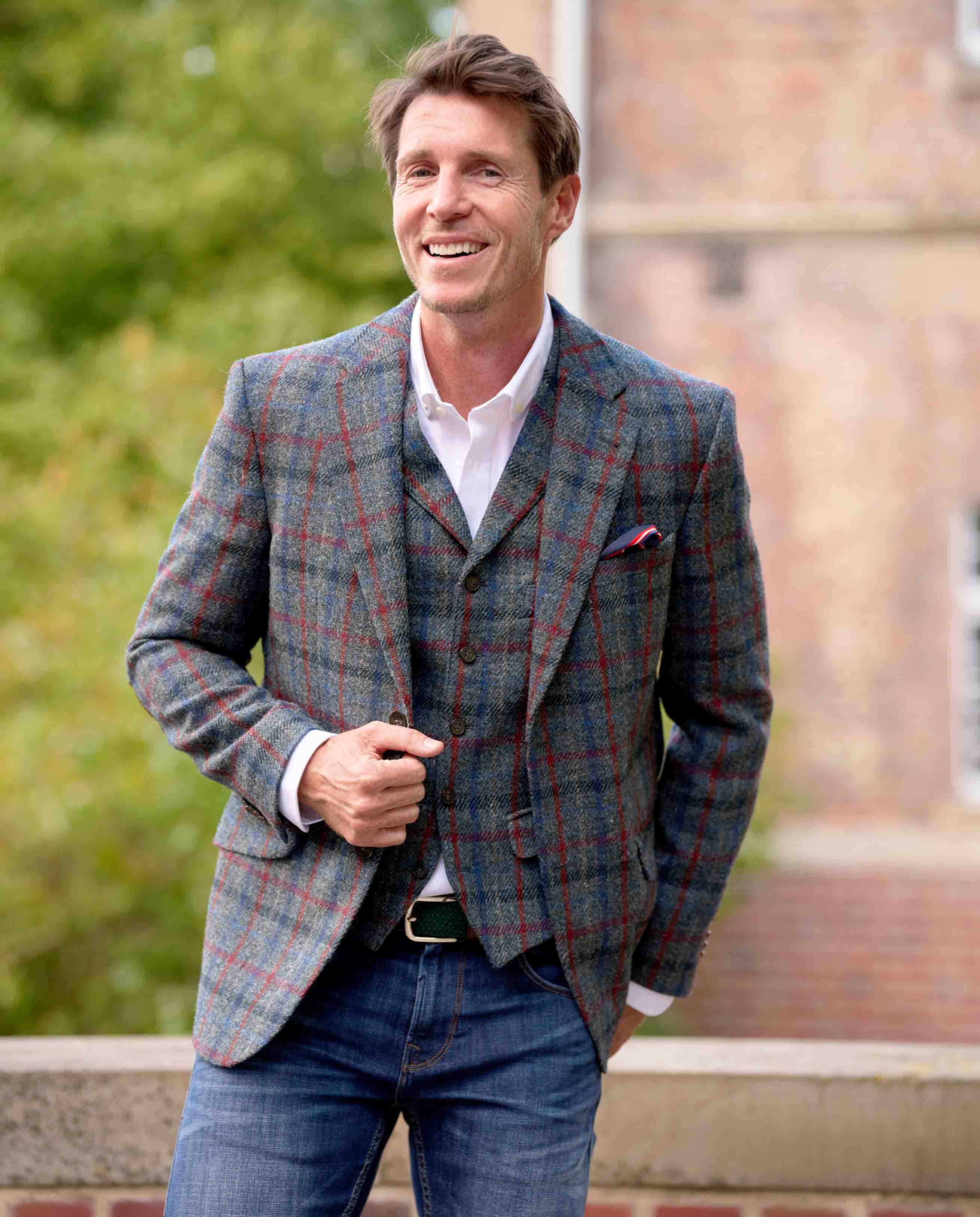 Harris Tweed Sakko ''London'' in royal check