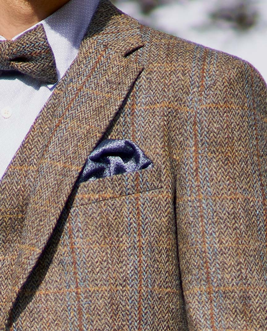 Harris Tweed jacket ''London'' in green-blue herringbone