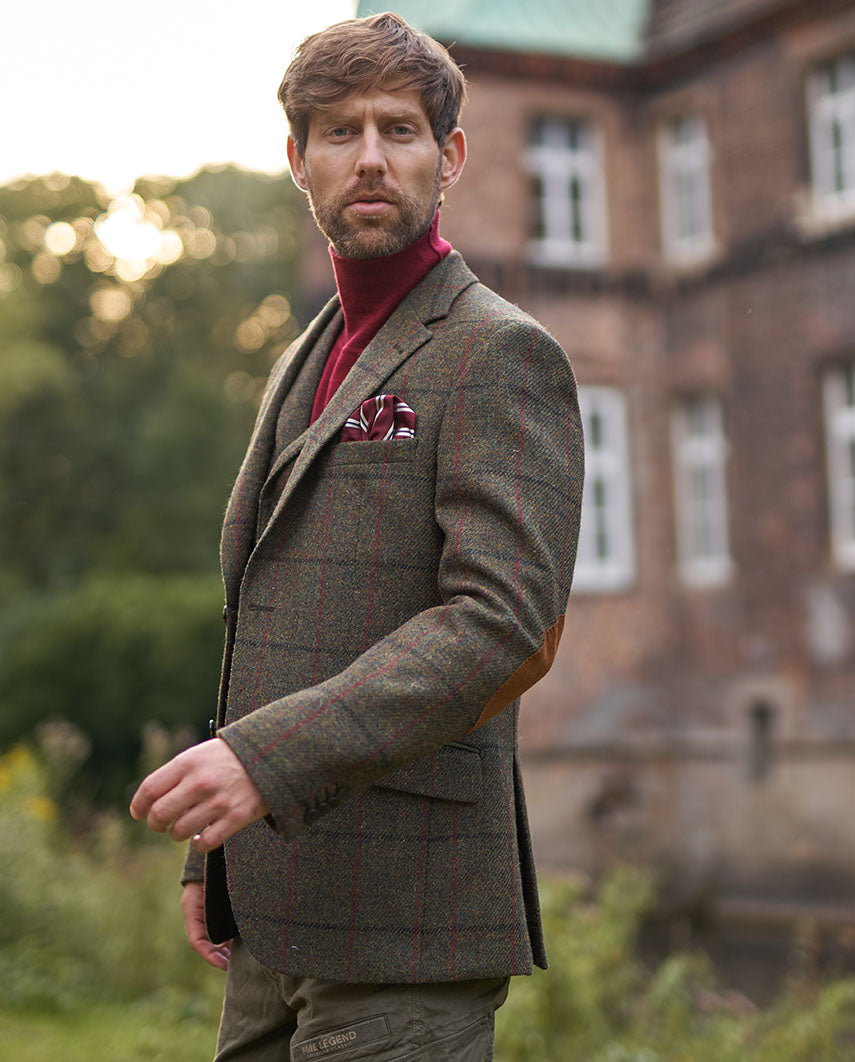 Harris Tweed jacket ''London'' in green overcheck
