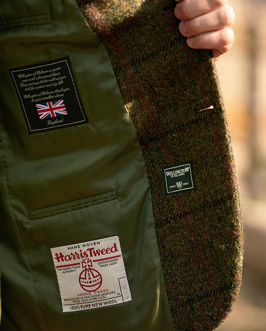 Harris Tweed jacket ''London'' in green overcheck