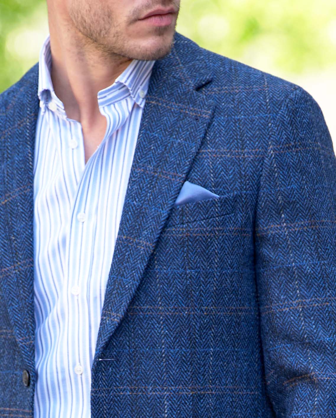 Harris Tweed Sakko "London" in dark-blue herringbone
