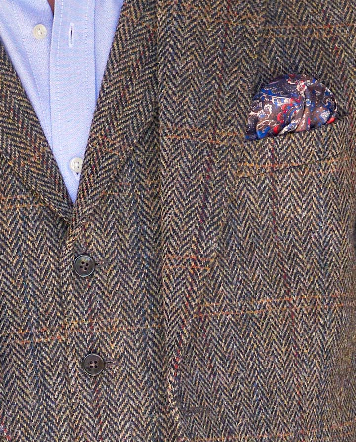 Harris Tweed jacket ''London'' in highland green herringbone