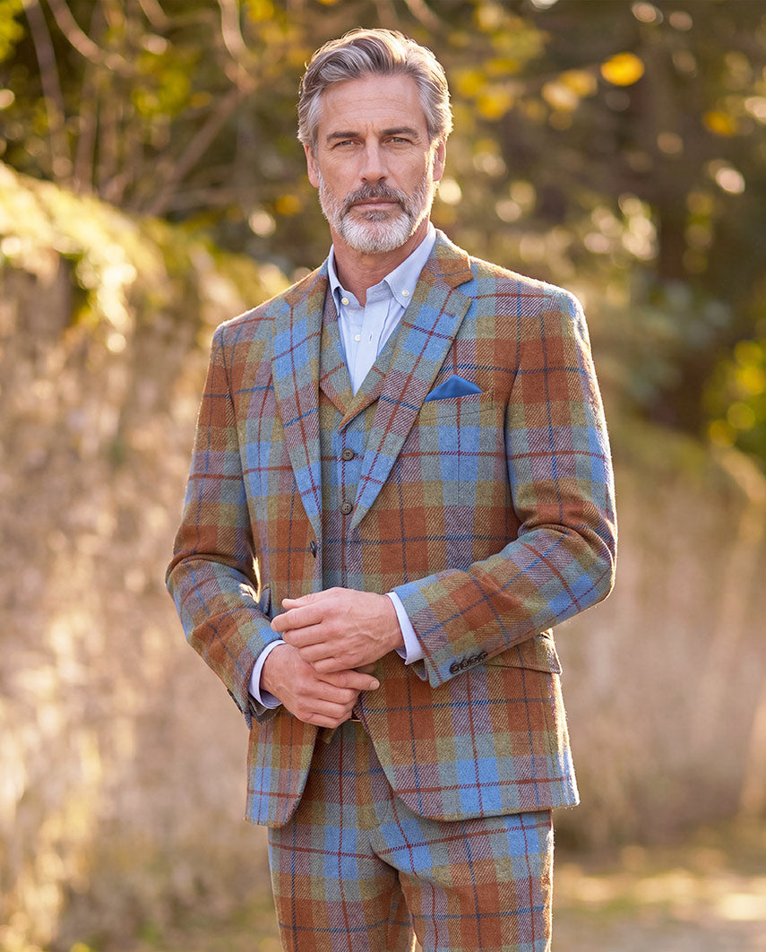 Harris Tweed Sakko "London" in Gold Tartan
