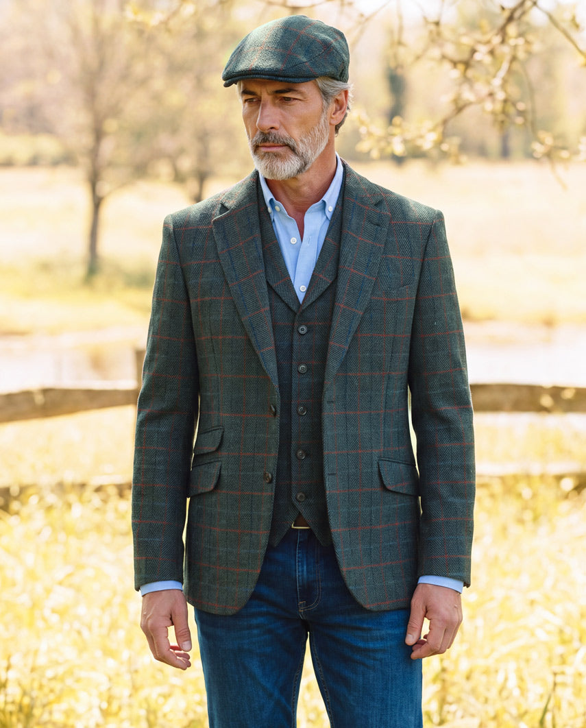 Harris Tweed Sakko ''London'' in royal green Tweed