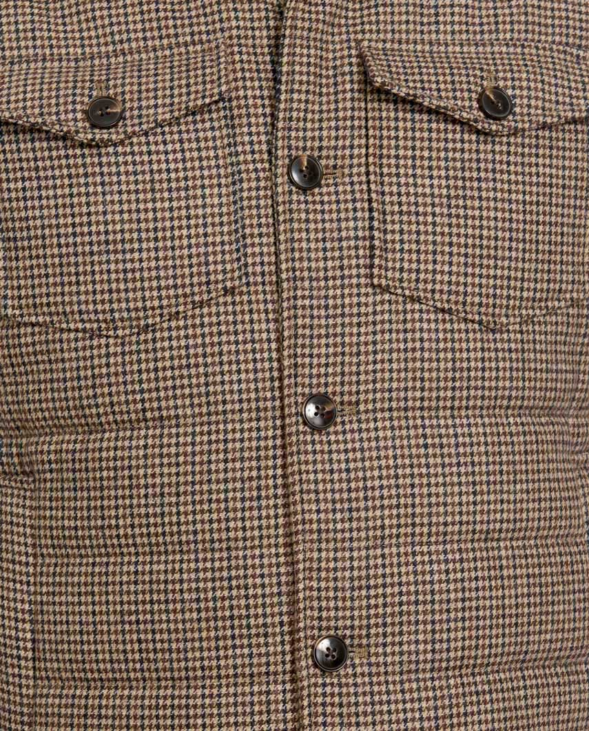 Herren Steppweste ,,Miltown Vest'' im braunen Hahnentritt